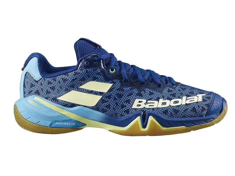 BABOLAT SHADOW TOUR WOMEN COURT SHOES BLUE/YELLOW 2020 (#4072)