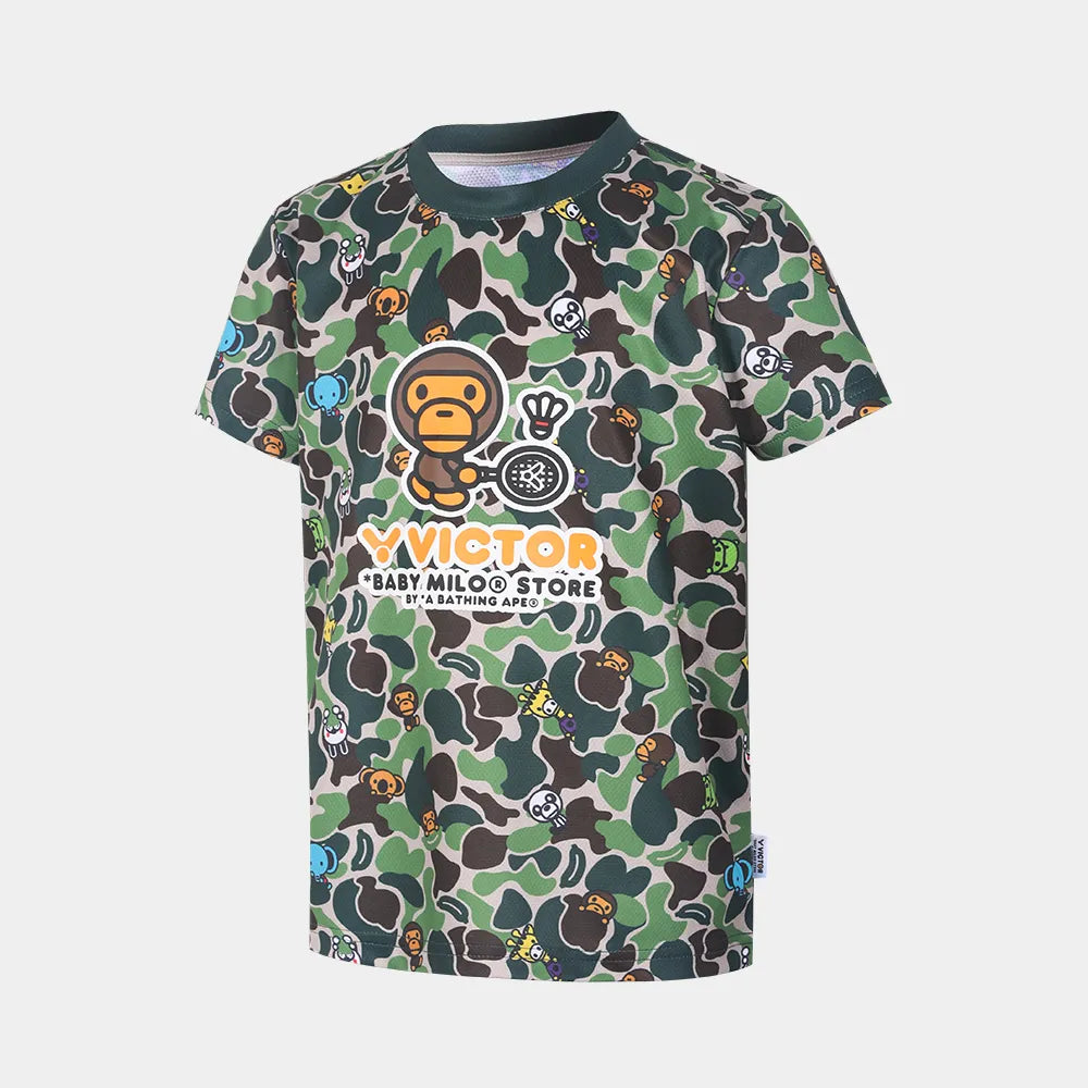 VICTOR X BABY MILO T-504JRBM G JUNIOR T-SHIRT (Jungle Camo)
