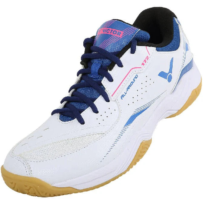 Victor A172 AF Court Shoes [Bright White/Mykonos Blue]