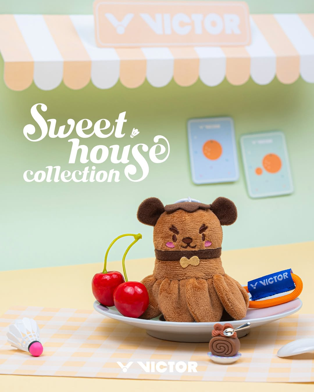 VICTOR Sweet House Collection: Sweet Smash Bag Charm PG6027W (Tiramisu)